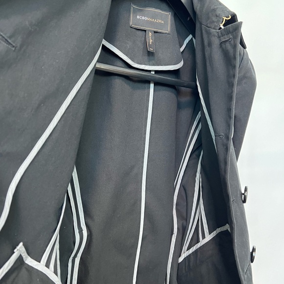 BCBGMAXAZRIA Black Trench Coat, Size XXS – Never Worn - Picture 5 of 7